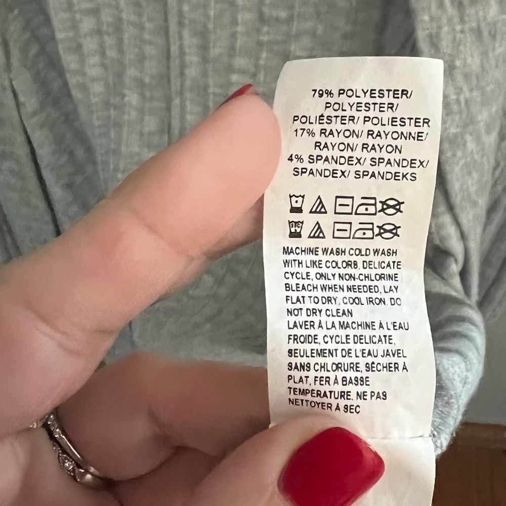 Lucky Gray Open Front Ribbed Cardigan - Small - Picture 6 of 6